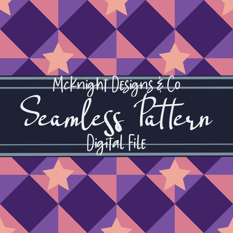 Diamond Star Checkered Seamless Pattern Bundle McKnight Designs & Co Seamless Pattern File