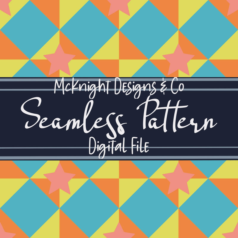 Diamond Star Checkered Seamless Pattern Bundle McKnight Designs & Co Seamless Pattern File