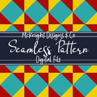 Diamond Star Checkered Seamless Pattern Bundle McKnight Designs & Co Seamless Pattern File Teal-Yellow-Red Diamonds