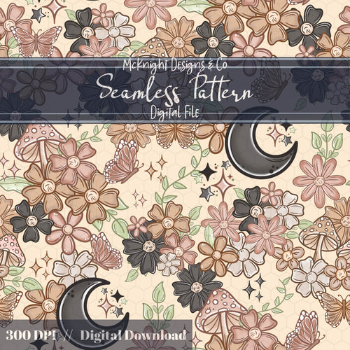Cottagecore Floral Seamless Pattern PNG Design Digital Paper McKnight Designs & Co Seamless Pattern File