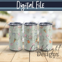 Easter Bunny Seamless Pattern | Spring Egg Hunt Bunnies, Bows & Carrots | Pastel Easter McKnight Designs & Co Seamless Pattern File