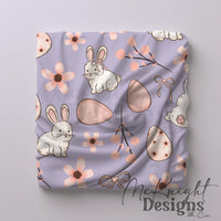 Easter Bunny Seamless Pattern PNG – Spring Florals, Easter Eggs & Bows