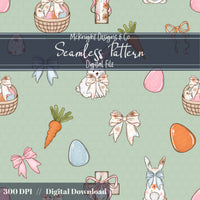 Easter Christian Seamless Pattern – Cross & Bunny Pastel Spring Design – Digital Download McKnight Designs & Co Seamless Pattern File