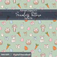 Easter Christian Seamless Pattern – Cross & Bunny Pastel Spring Design – Digital Download McKnight Designs & Co Seamless Pattern File