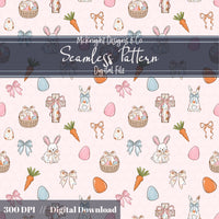 Easter Christian Seamless Pattern – Cross & Bunny Pastel Spring Design – Digital Download McKnight Designs & Co Seamless Pattern File