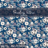 Moody Spring Floral Seamless Pattern – Dark Botanical Flowers, Modern Cottage Design