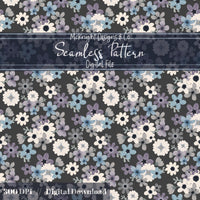 Moody Spring Floral Seamless Pattern – Dark Botanical Flowers, Modern Cottage Design