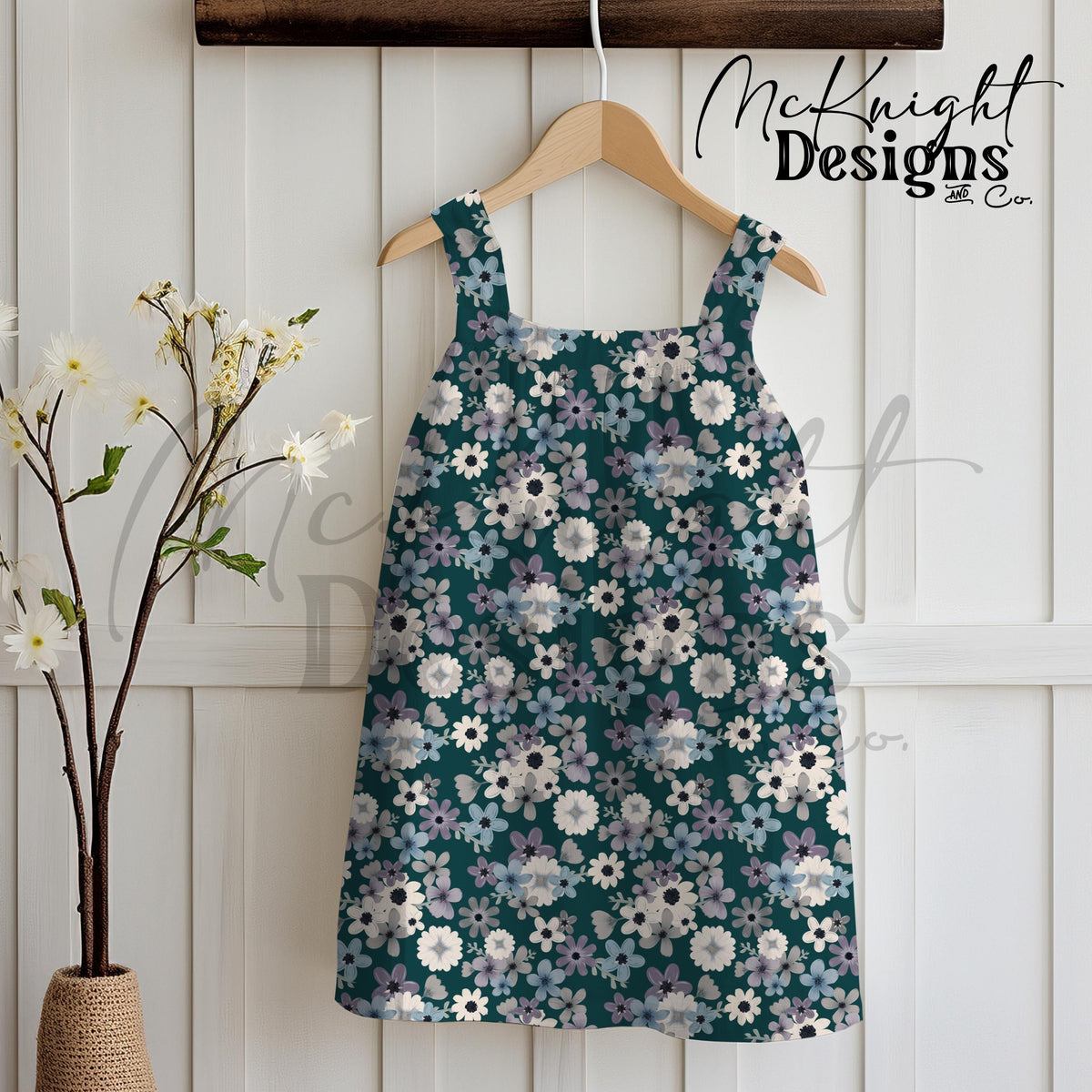 Moody Spring Floral Seamless Pattern – Dark Botanical Flowers, Modern Cottage Design