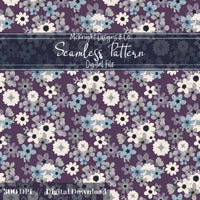 Moody Spring Floral Seamless Pattern – Dark Botanical Flowers, Modern Cottage Design