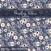 Moody Spring Floral Seamless Pattern – Dark Botanical Flowers, Modern Cottage Design