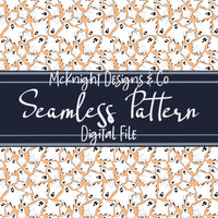 Spooky Ghosties Seamless Pattern – Hand-Drawn Ghosts on Pastel Yellow Background McKnight Designs & Co Seamless Pattern File