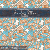 Gingerbread House & Baking Christmas Seamless Pattern McKnight Designs & Co Seamless Pattern File