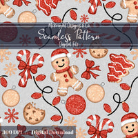 Glitter Gingerbread Christmas Seamless Pattern McKnight Designs & Co Seamless Pattern File