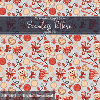 Glitter Gingerbread Christmas Seamless Pattern McKnight Designs & Co Seamless Pattern File