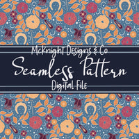 Hair Accessories & Florals Seamless Pattern - Hand Drawn McKnight Designs & Co Seamless Pattern File
