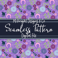 Hair Accessories & Florals Seamless Pattern - Hand Drawn McKnight Designs & Co Seamless Pattern File