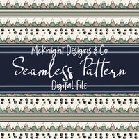 Mountain Trails & Bear Tracks Seamless Pattern | Hiking Outdoors | Rustic Camping Wilderness McKnight Designs & Co Seamless Pattern File