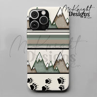 Mountain Trails & Bear Tracks Seamless Pattern | Hiking Outdoors | Rustic Camping Wilderness McKnight Designs & Co Seamless Pattern File