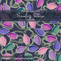 Christmas Lights Seamless Pattern McKnight Designs & Co Seamless Pattern File Girly
