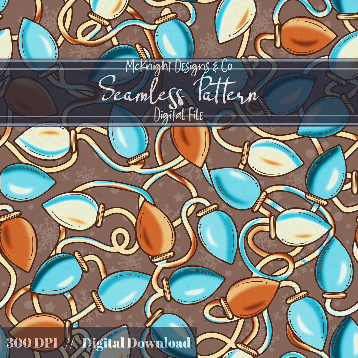 Christmas Lights Seamless Pattern McKnight Designs & Co Seamless Pattern File Rustic