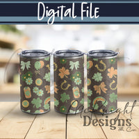 Lucky Irish Charm Seamless Pattern | St. Patrick’s Day Retro Clover Bow Rainbow Design Download