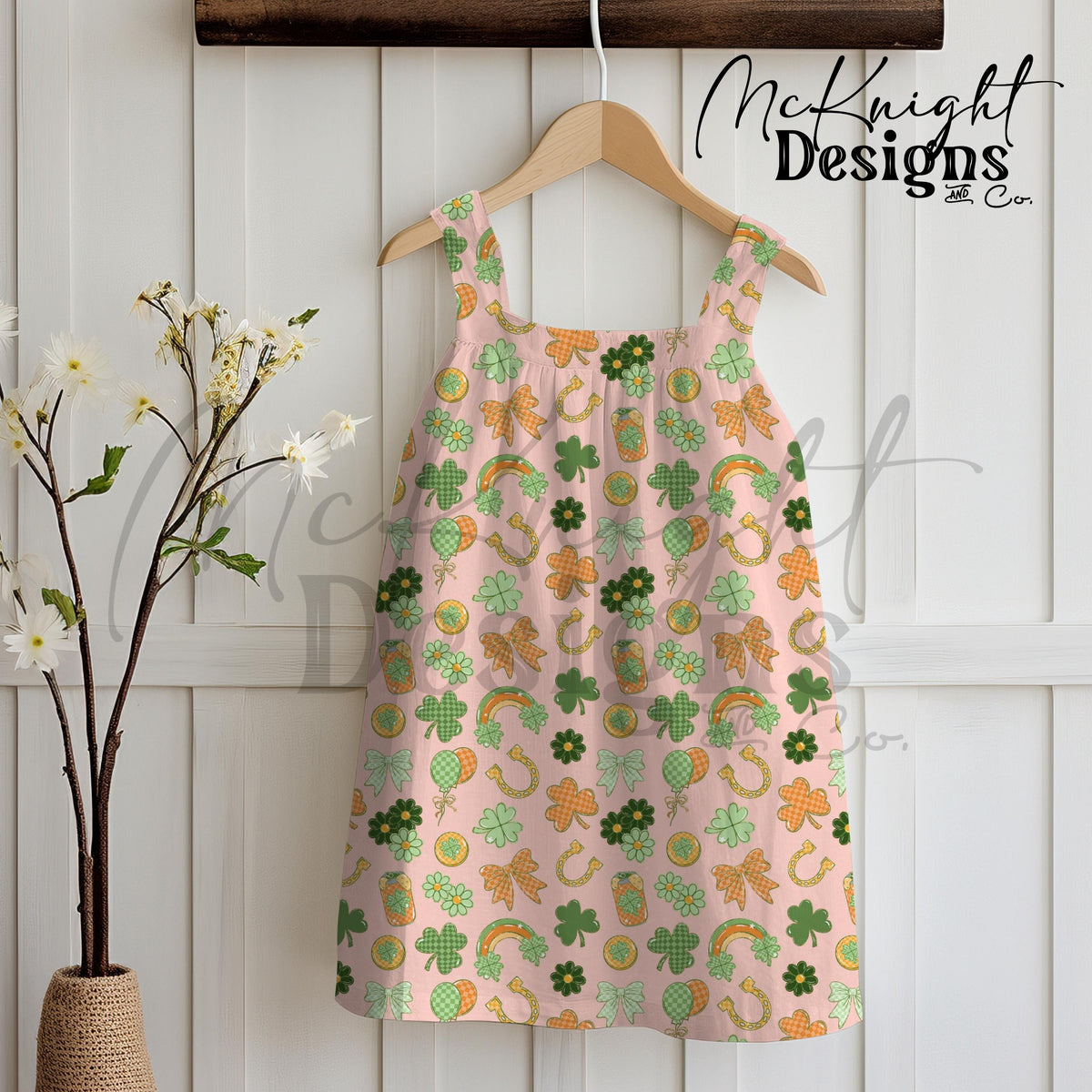 Lucky Irish Charm Seamless Pattern | St. Patrick’s Day Retro Clover Bow Rainbow Design Download