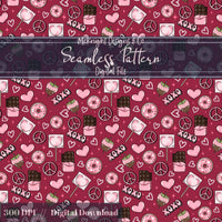 Valentine's Day Love | XOXO | Sweet Treats Seamless Pattern McKnight Designs & Co Seamless Pattern File
