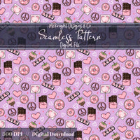 Valentine's Day Love | XOXO | Sweet Treats Seamless Pattern McKnight Designs & Co Seamless Pattern File