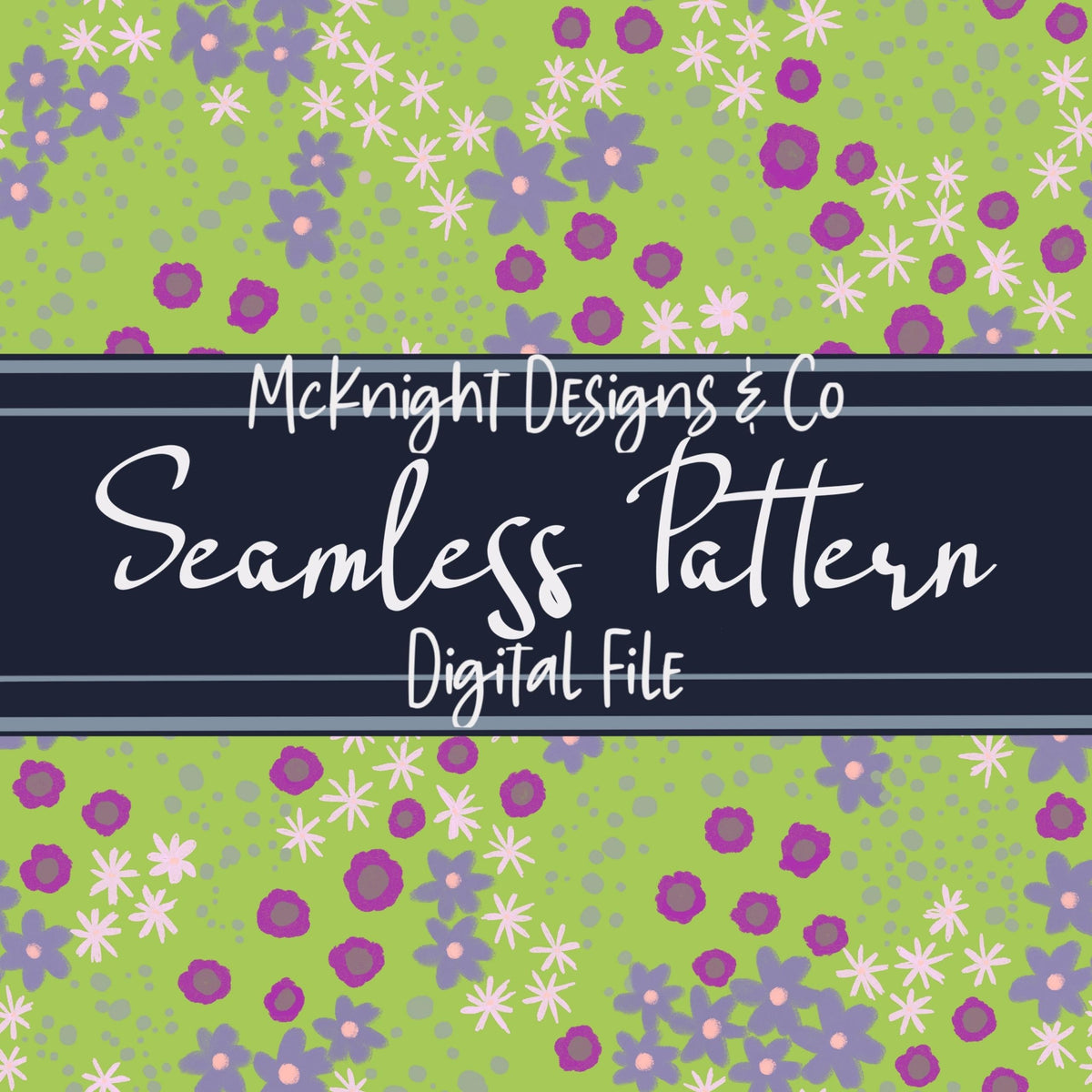 Messy Ditsy Floral Seamless Pattern - Floral Repeat McKnight Designs & Co Seamless Pattern File