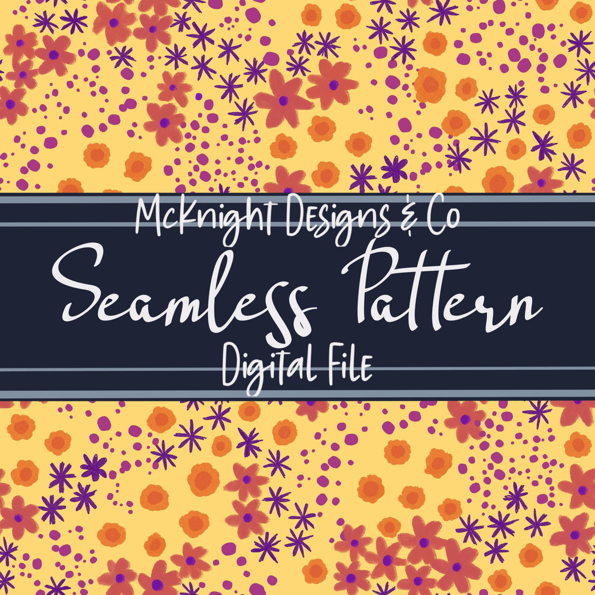 Messy Ditsy Floral Seamless Pattern - Floral Repeat McKnight Designs & Co Seamless Pattern File