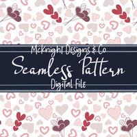 Doodle Hearts Seamless Pattern – Pink, Purple & Red Valentine Hearts on Fuchsia Background McKnight Designs & Co Seamless Pattern File