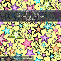 Neon Star Seamless Pattern – Retro Y2K Stars Print McKnight Designs & Co Seamless Pattern File Yellow