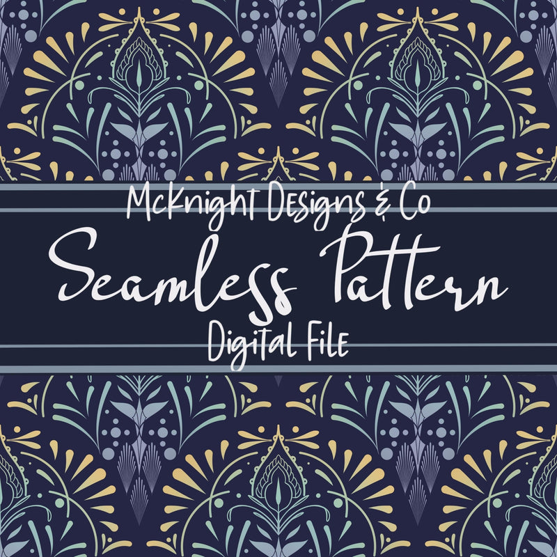 Art Deco Ornamental Seamless Pattern McKnight Designs & Co Seamless Pattern File