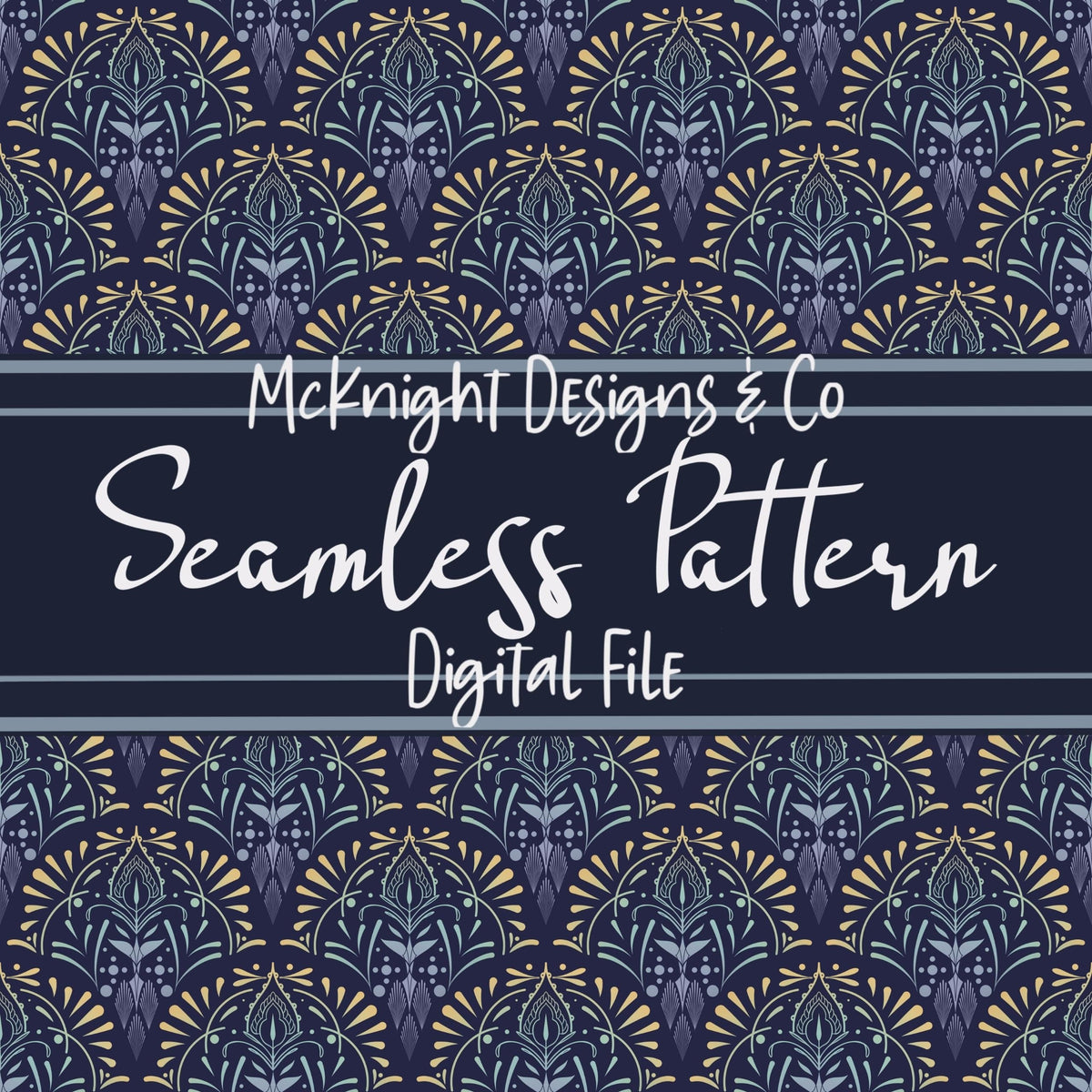 Art Deco Ornamental Seamless Pattern McKnight Designs & Co Seamless Pattern File