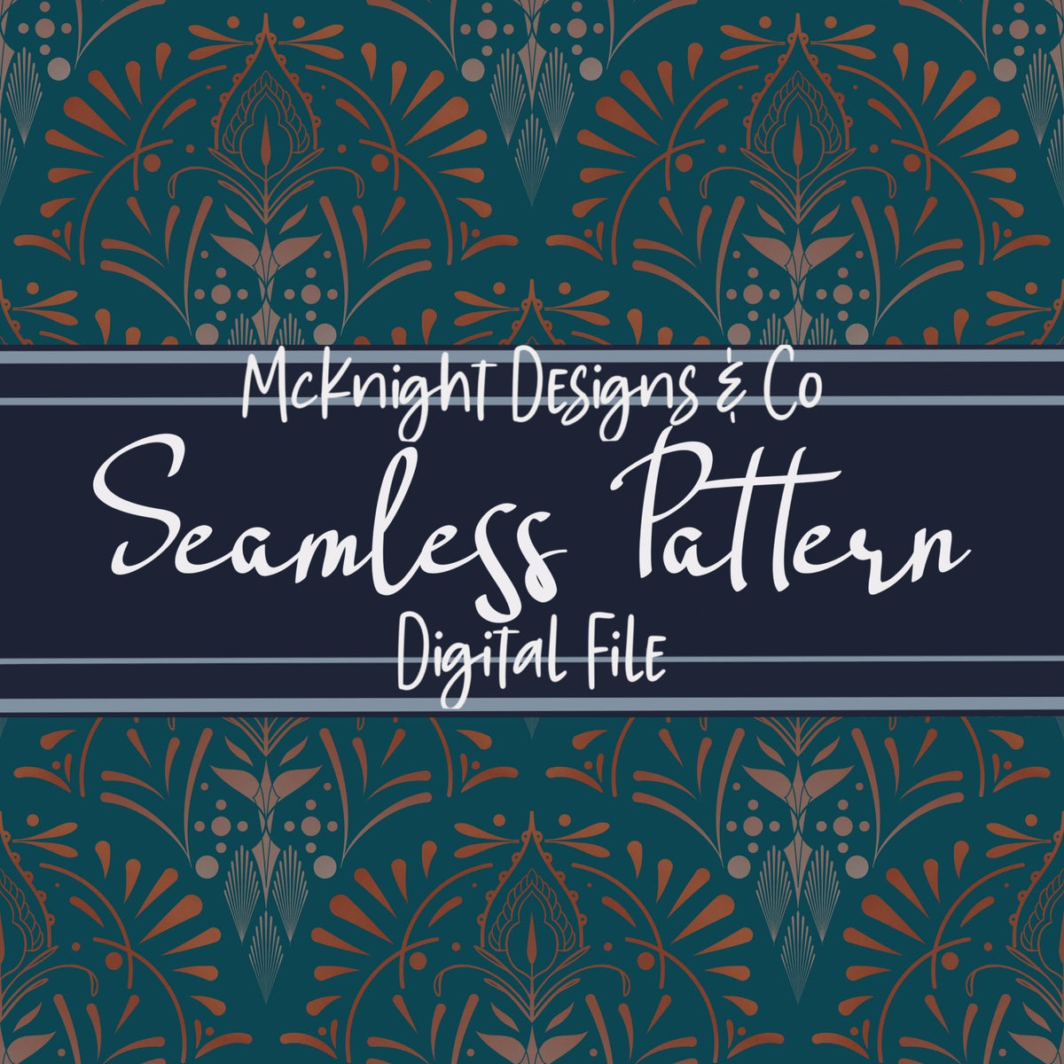 Art Deco Ornamental Seamless Pattern McKnight Designs & Co Seamless Pattern File