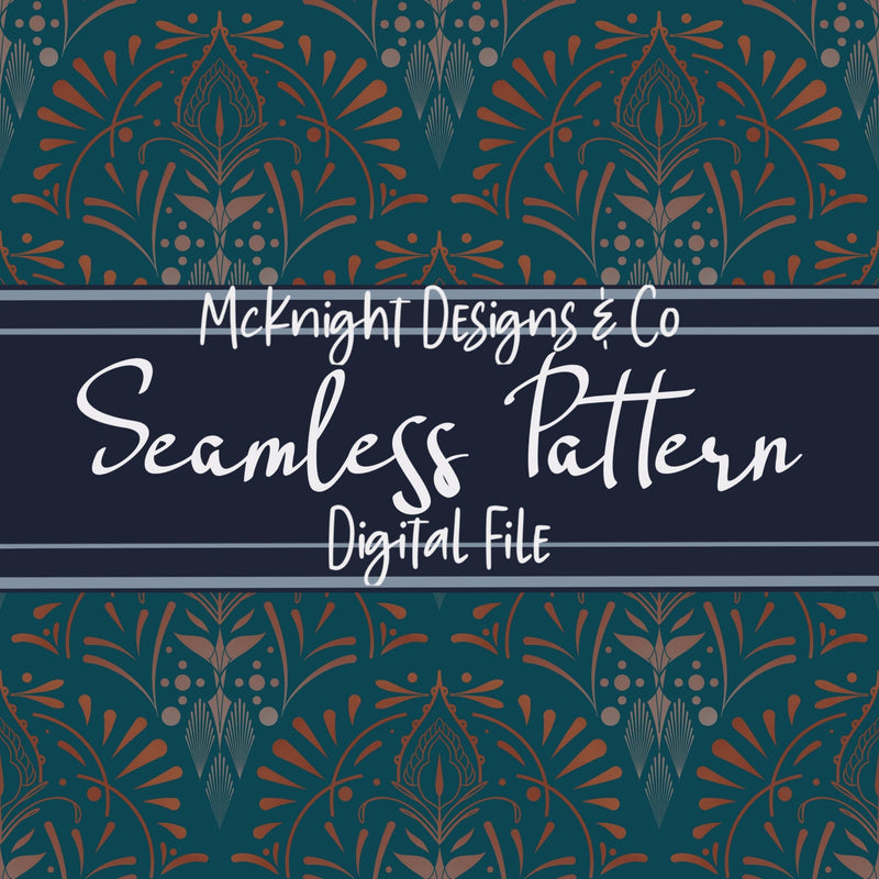 Art Deco Ornamental Seamless Pattern McKnight Designs & Co Seamless Pattern File