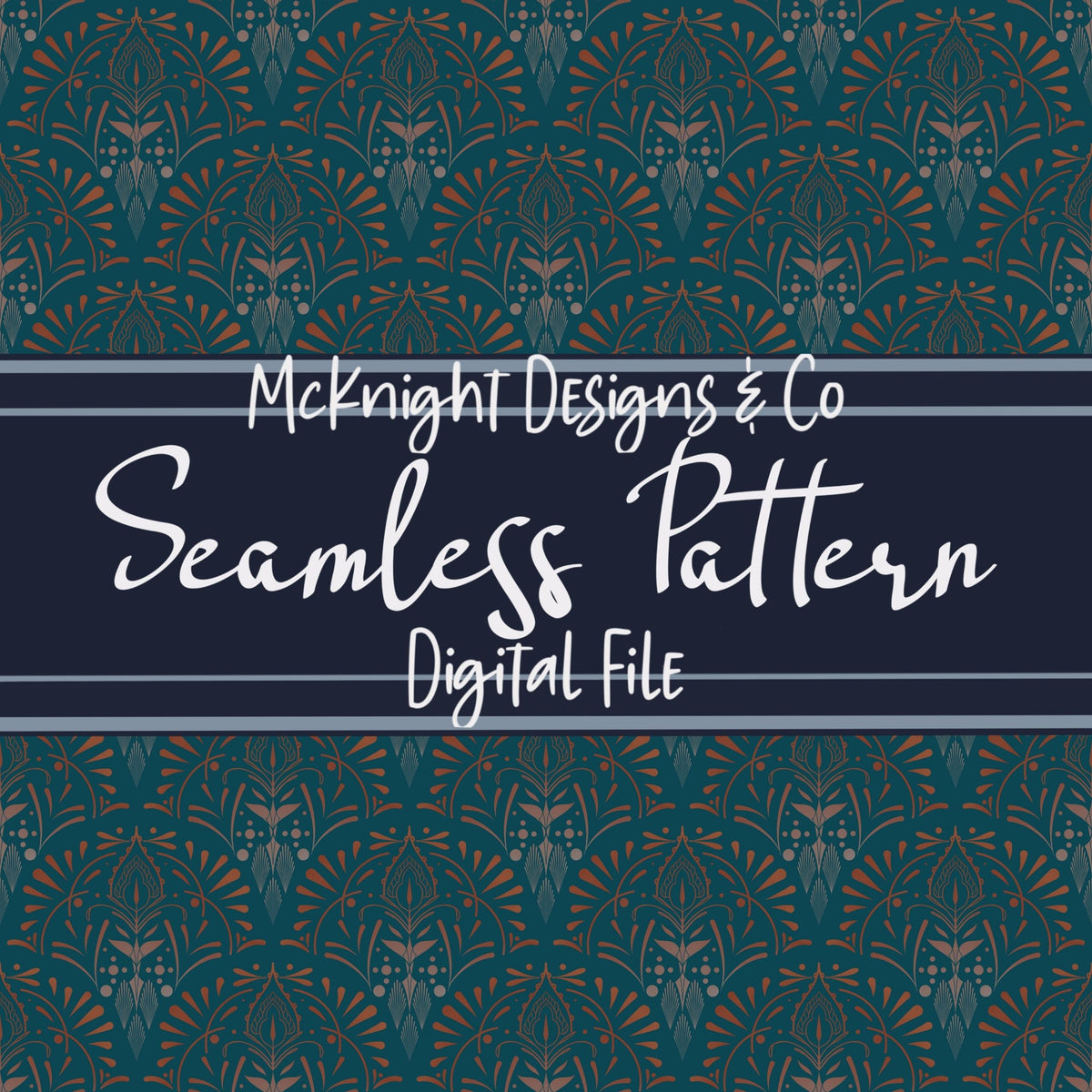 Art Deco Ornamental Seamless Pattern McKnight Designs & Co Seamless Pattern File