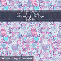 Pastel Winter Coquette Christmas Seamless Pattern – Cute Holiday Design McKnight Designs & Co Seamless Pattern File