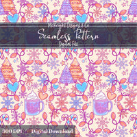 Pastel Winter Coquette Christmas Seamless Pattern – Cute Holiday Design McKnight Designs & Co Seamless Pattern File