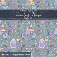 Pastel Winter Coquette Christmas Seamless Pattern – Cute Holiday Design McKnight Designs & Co Seamless Pattern File