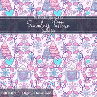 Pastel Winter Coquette Christmas Seamless Pattern – Cute Holiday Design McKnight Designs & Co Seamless Pattern File
