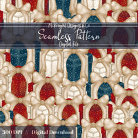 Painted Christmas Presents Seamless Pattern – Soft Watercolor Holiday Gifts McKnight Designs & Co Seamless Pattern File