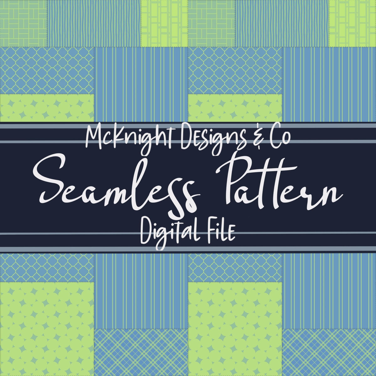 Patchwork Quilt Seamless Pattern PNG Designs McKnight Designs & Co Seamless Pattern File