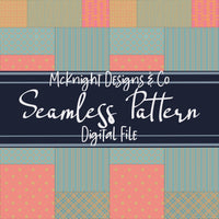 Patchwork Quilt Seamless Pattern PNG Designs McKnight Designs & Co Seamless Pattern File