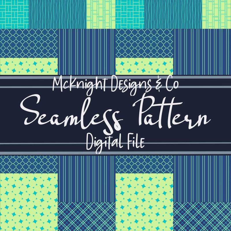 Patchwork Quilt Seamless Pattern PNG Designs McKnight Designs & Co Seamless Pattern File