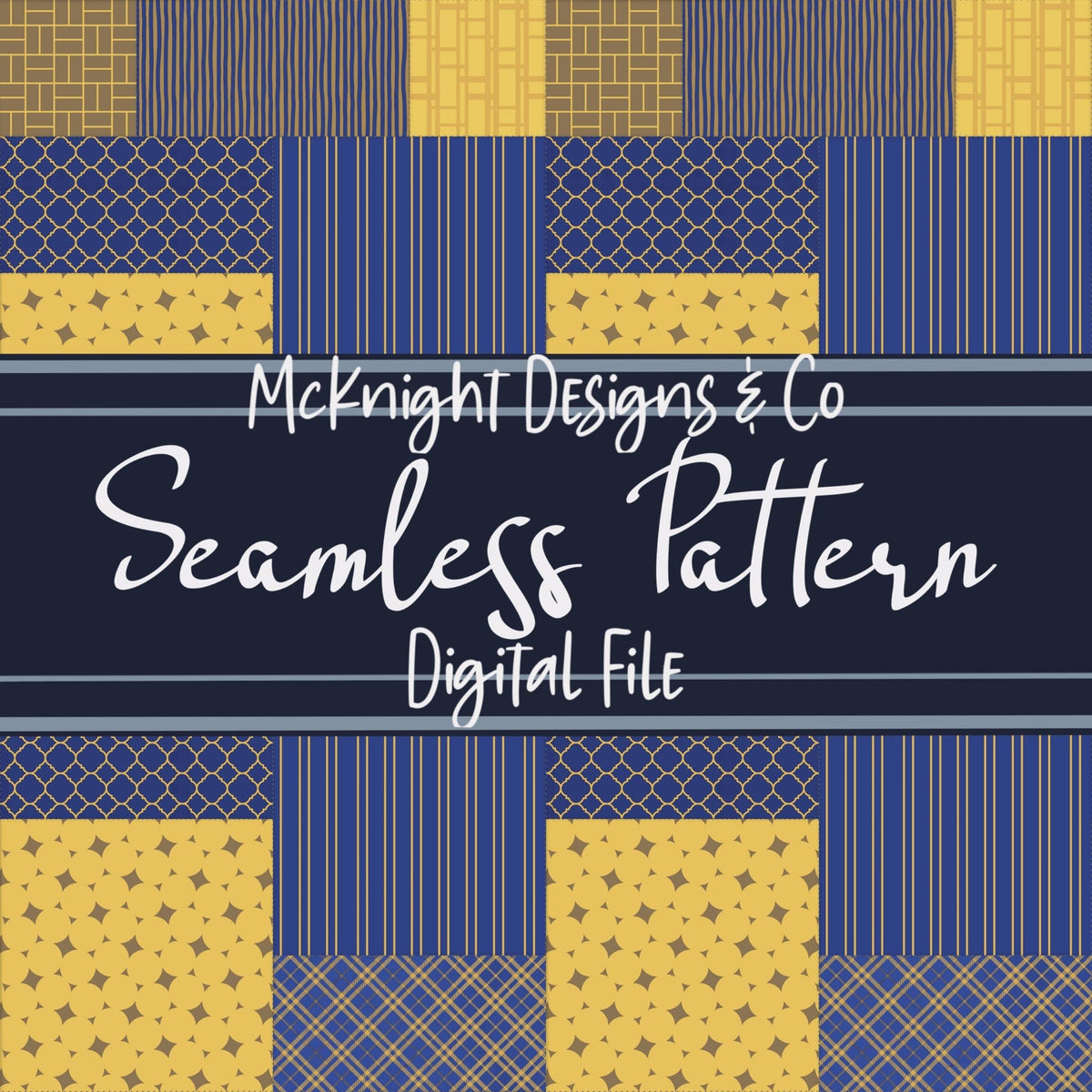 Patchwork Quilt Seamless Pattern PNG Designs McKnight Designs & Co Seamless Pattern File