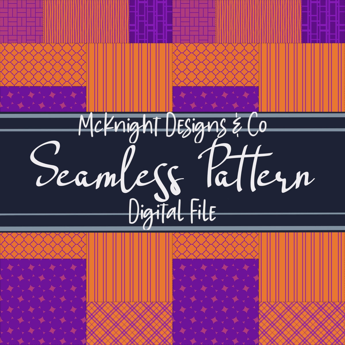 Patchwork Quilt Seamless Pattern PNG Designs McKnight Designs & Co Seamless Pattern File