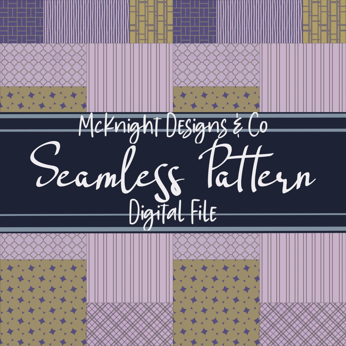 Patchwork Quilt Seamless Pattern PNG Designs McKnight Designs & Co Seamless Pattern File