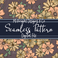 Peachy Floral Collage Seamless Pattern – Flower Print McKnight Designs & Co Seamless Pattern File