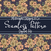 Peachy Floral Collage Seamless Pattern – Flower Print McKnight Designs & Co Seamless Pattern File